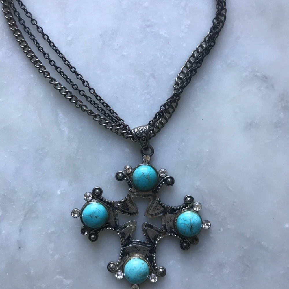 Turquoise Gem Statement Necklace - image 6